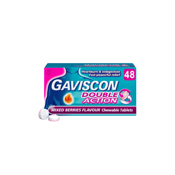Gaviscon Double Action Mixed Berries Flavoured Chewable 24 Tablets