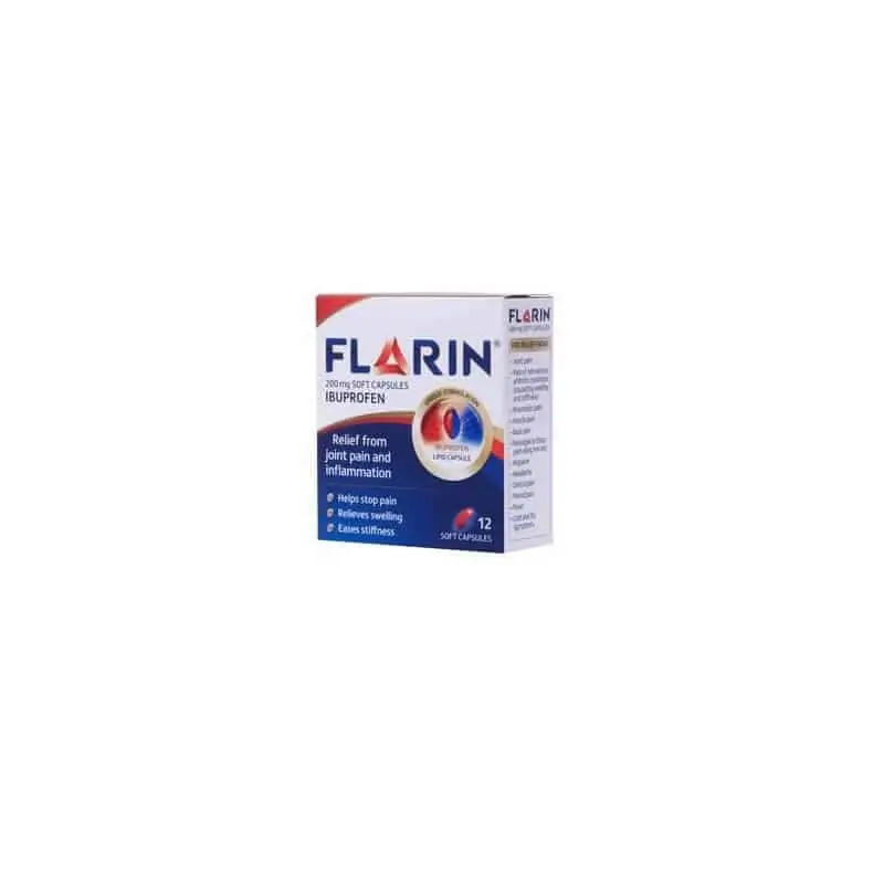 Flarin 200mg Ibuprofen 12 Soft Capsules