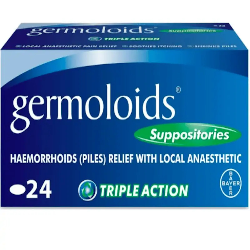 Germoloids Dual Action Suppositories Large – 24 Suppositories