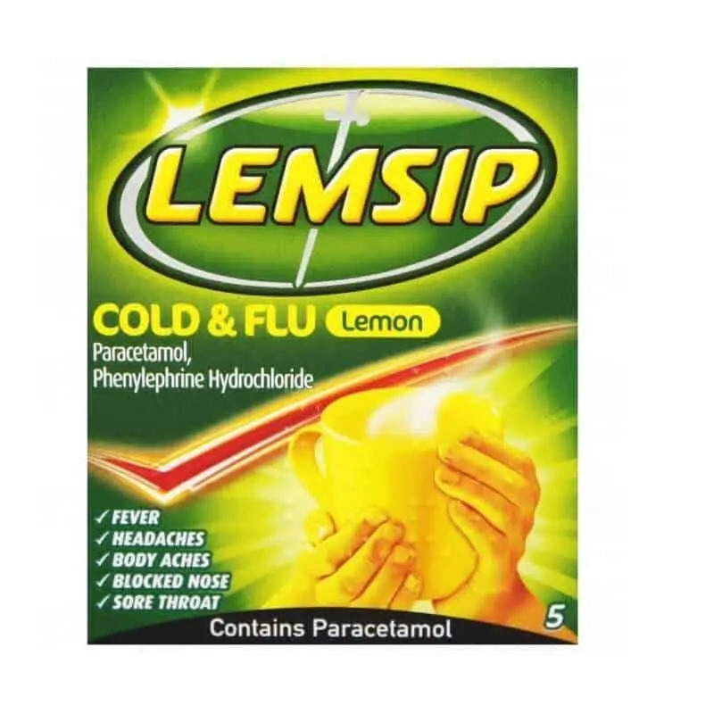 Lemsip Cold & Flu Lemon 5 Sachets