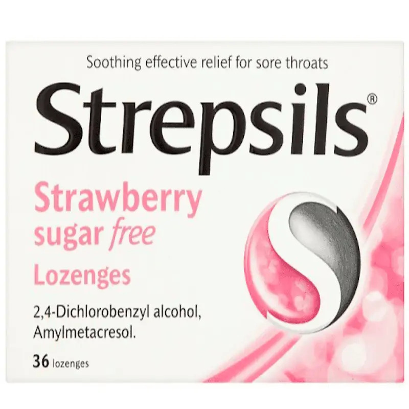 Strepsils Strawberry Sugar Free Lozenges 36